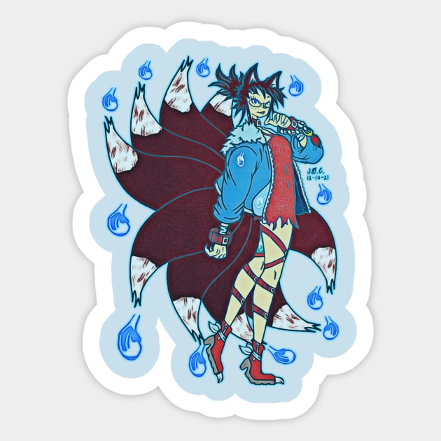 Half-Kitsune Sticker by TeeJay93